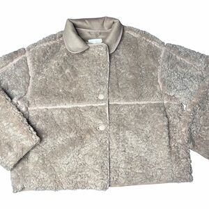 H&M Teddy Jacket in Beige